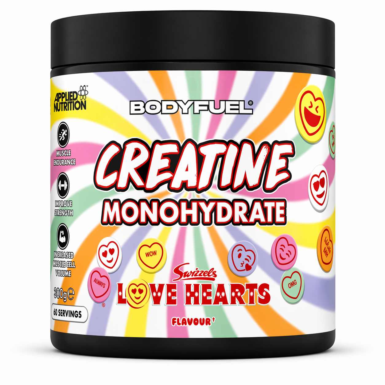 BodyFuel_Creatine_Monohydrate_300g_-_Swizzels_Love_Heart Monohydrate de créatine BodyFuel™ – Image 1
