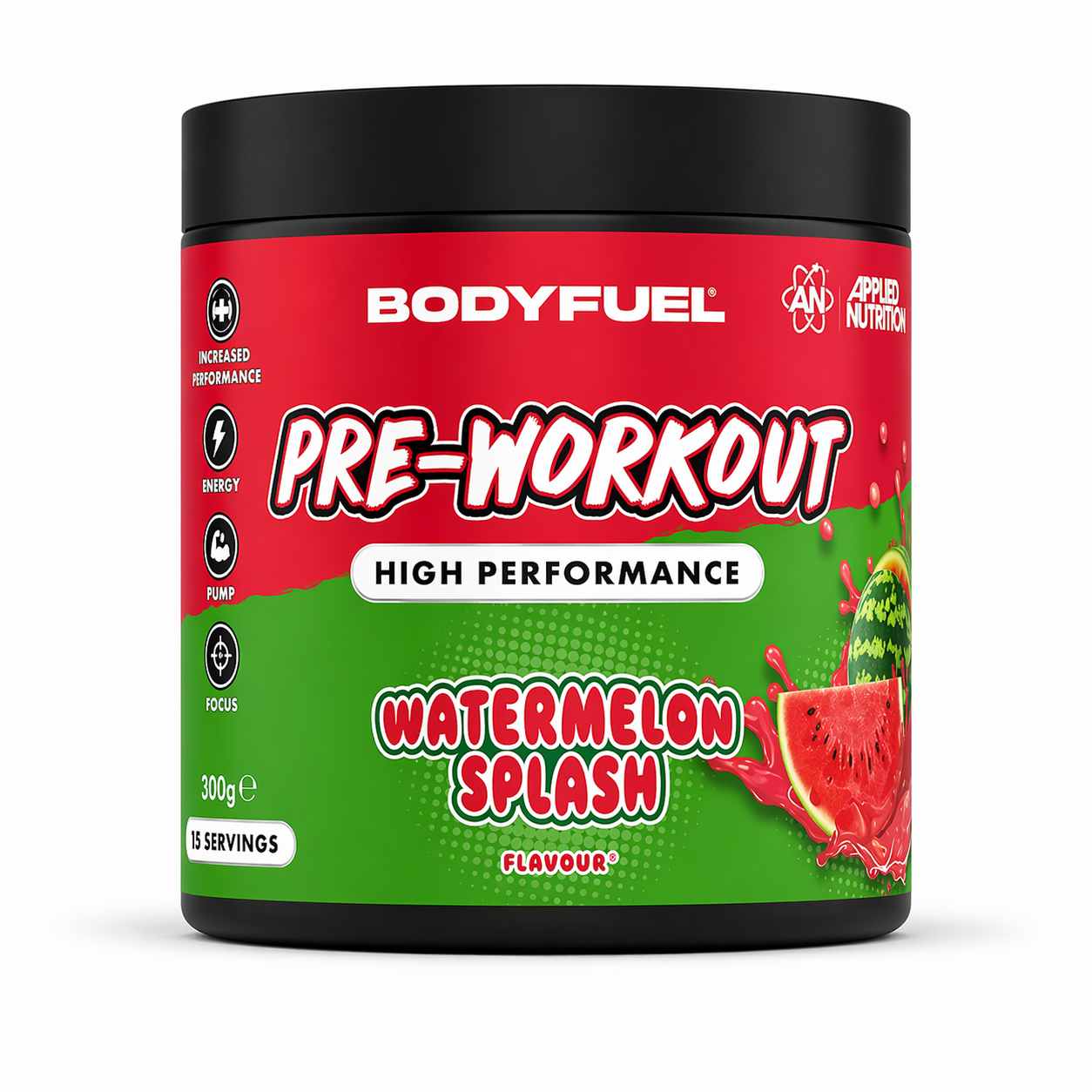 BodyFuel_Pre-Workout_320g_-_Watermelon_Splash Poudre pré-entraînement BodyFuel™ – Image 1